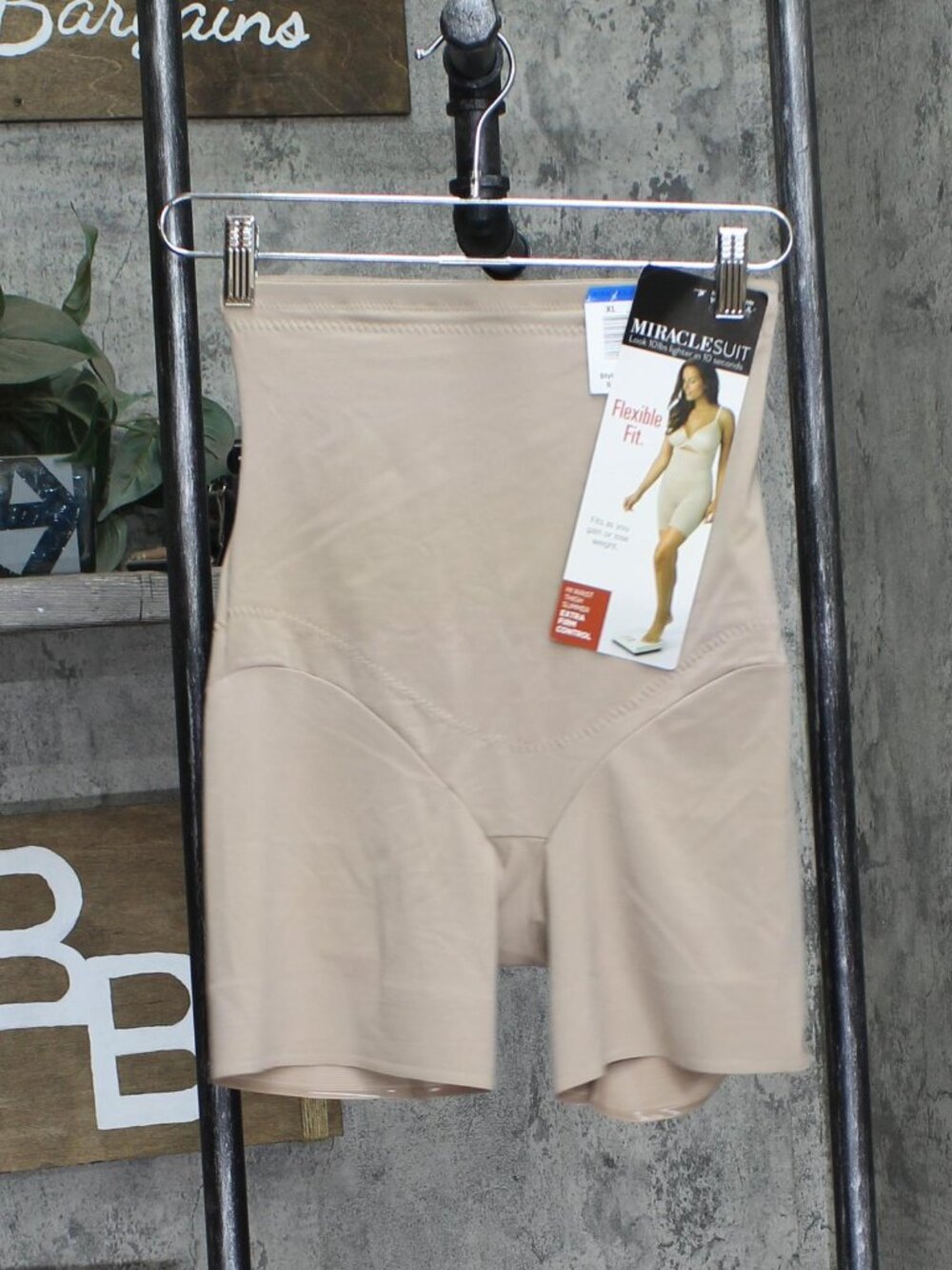 Miraclesuit Brown Flexible Fit Hi Waist Thigh Slimmer 2909 Stucco Xl Sz XL